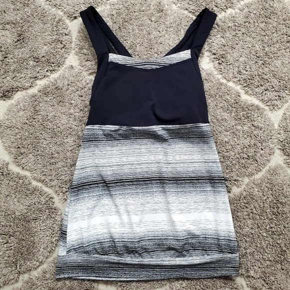 Athleta Black White Racer Tank XXS - Picture 2 of 8